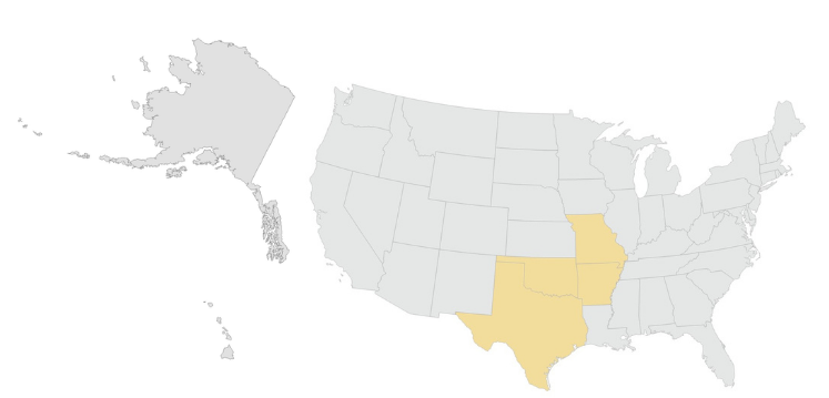 Map of states included in the PollenCAST campaign